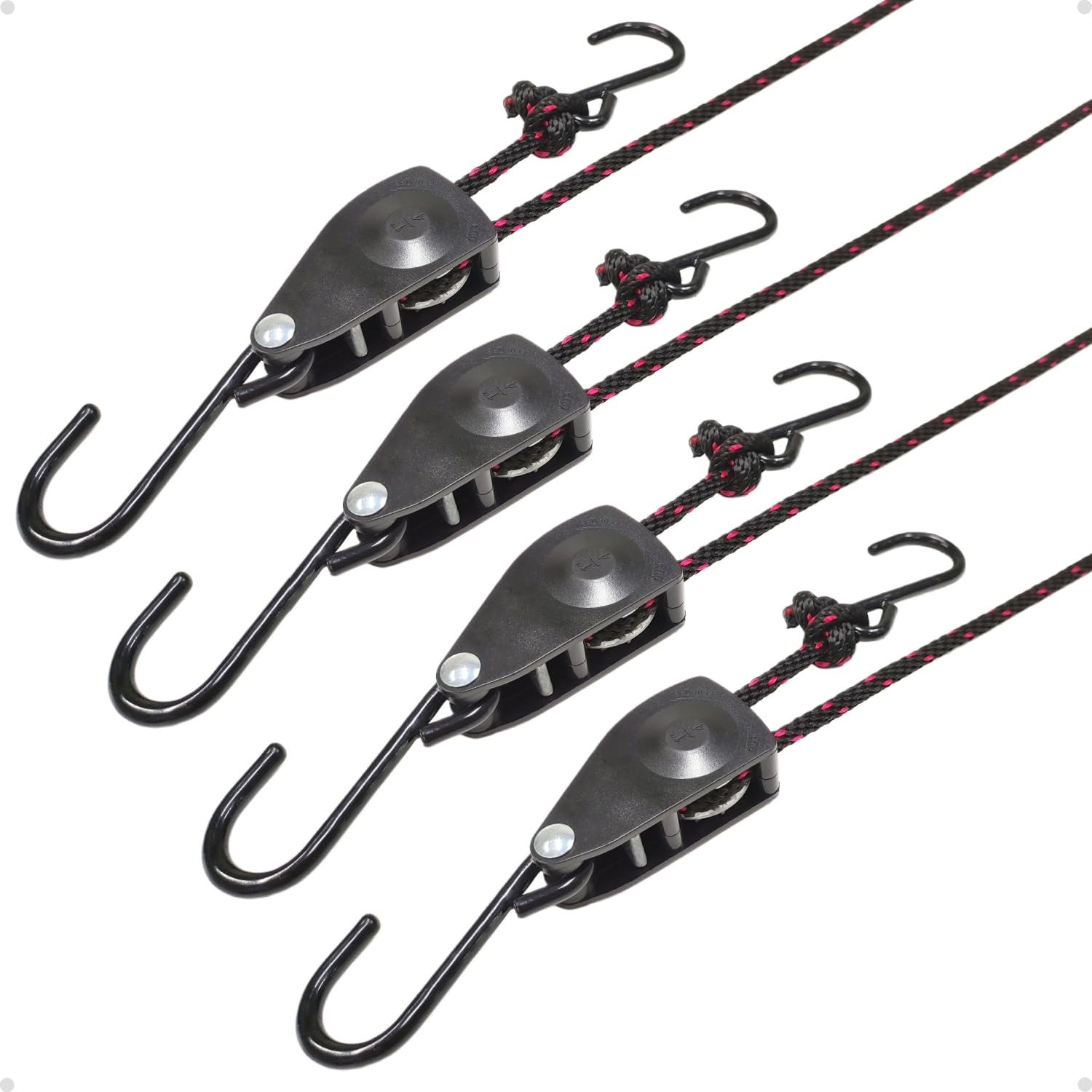 1/4" Ratchet Straps, Ratchet Rope Tie Down, Kayak Tie Down Straps