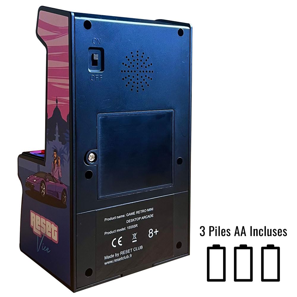 Mini Borne Arcade Retro - 200 Jeux Originaux Intégrés - Console de Jeu Classique Reset Vice 8 Bit