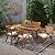 Christopher Knight Home Outdoor 6 Seater Acacia Wood Oval Dining Set with Cushions, Teak and Cream
