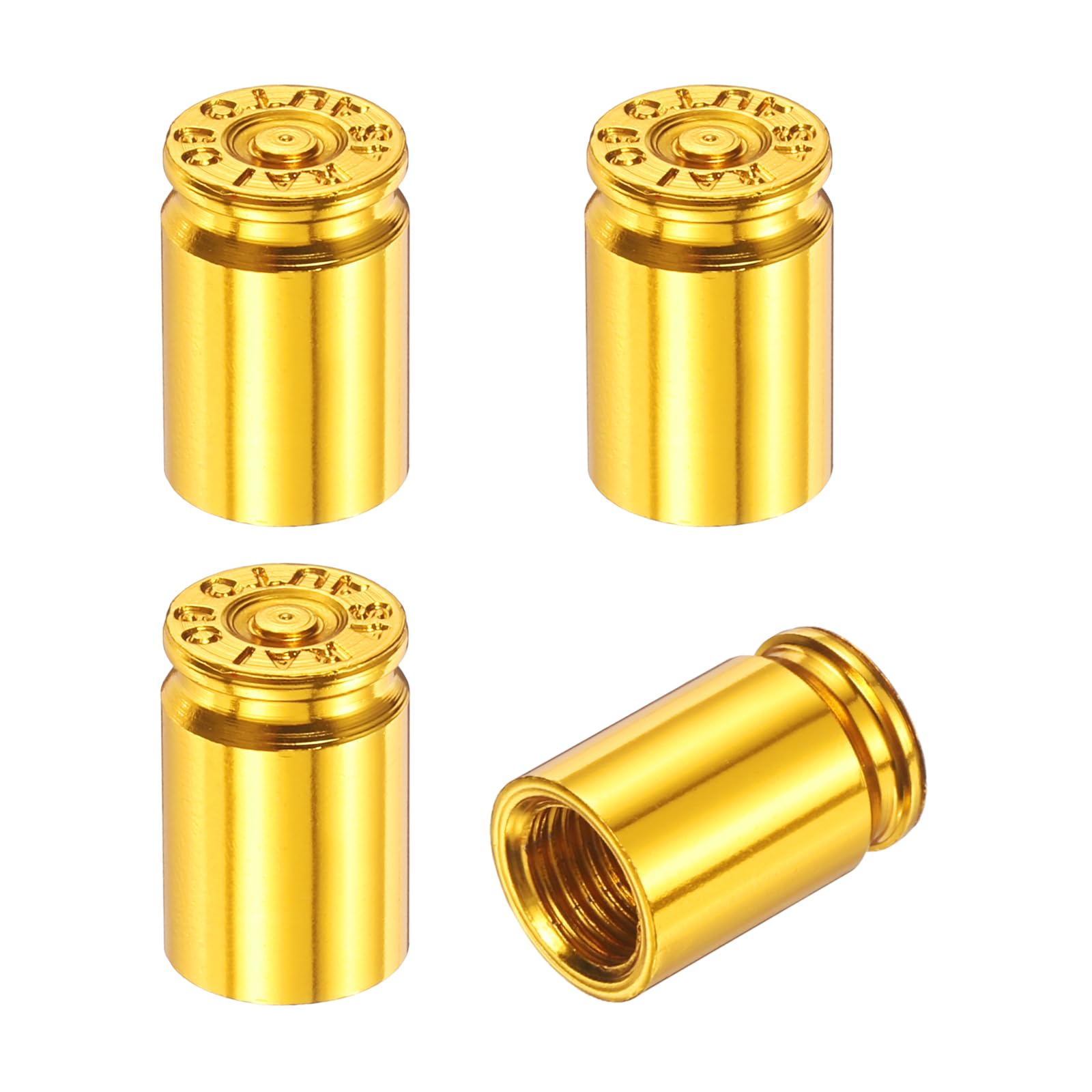 PATIKIL Tire Valve Stem Caps, 4PCS Universal Aluminum Alloy Car Air Stem Covers for Cars SUV Trucks Bikes Motorcycles Bicycles, Gold