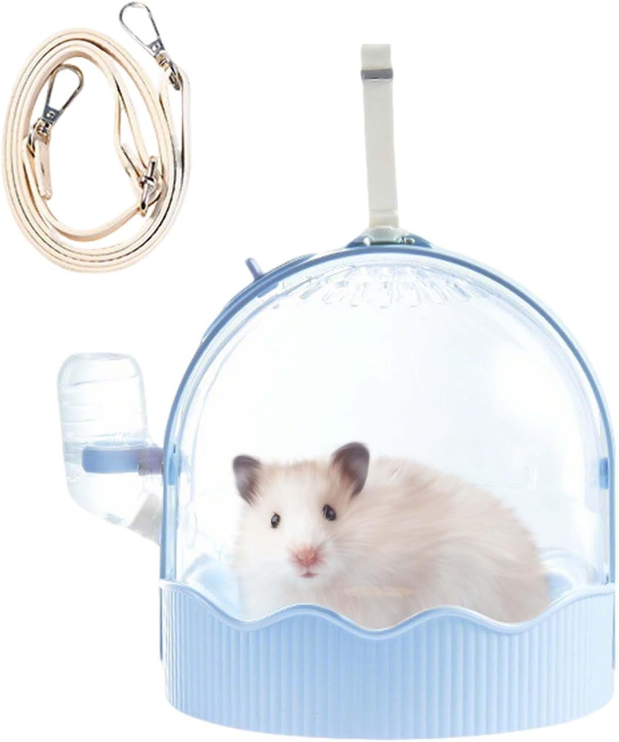 Hamster Carrier - Hamster Cage | Portable Cage with Adjustable Shoulder Strap | Pet Supplies for Play at Home, Food, Grooming, and Feeding Dispenser for Indoor and Outdoor Use Yard Garden