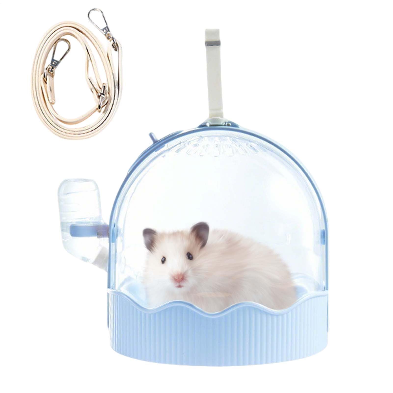 Hamster Carrier - Hamster Cage | Portable Cage with Adjustable Shoulder Strap | Pet Supplies for Play at Home, Food, Grooming, and Feeding Dispenser for Indoor and Outdoor Use Yard Garden