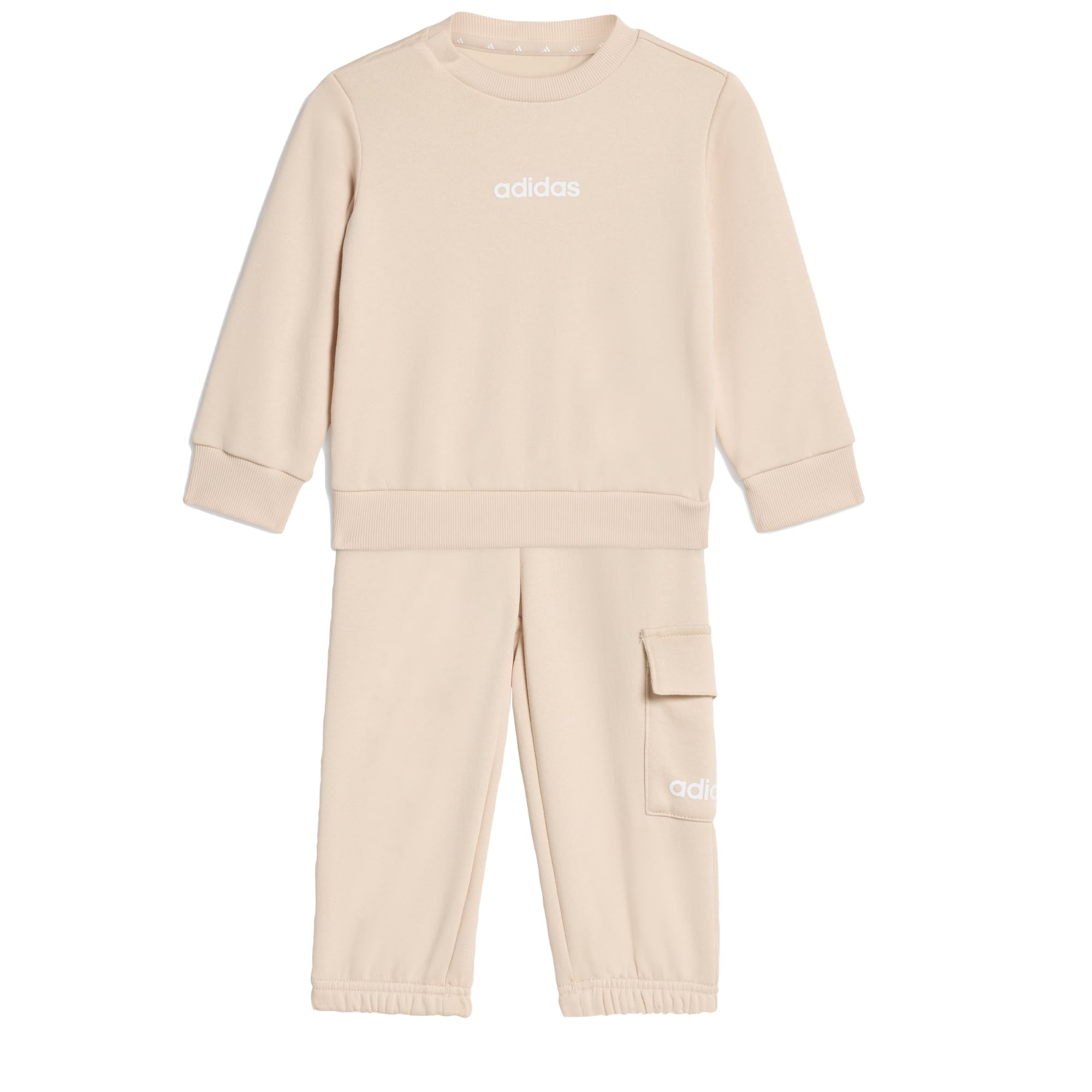 adidas Unisex Baby ESSENTIALS LINEAR LOGO JOGGER, Crystal Linen/​white, 6-​9 Months