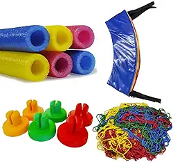 Kit de Renovação para Cama Elástica 1,83m – 6 Isotubos e Ponteiras + Rede + Protetor de Molas