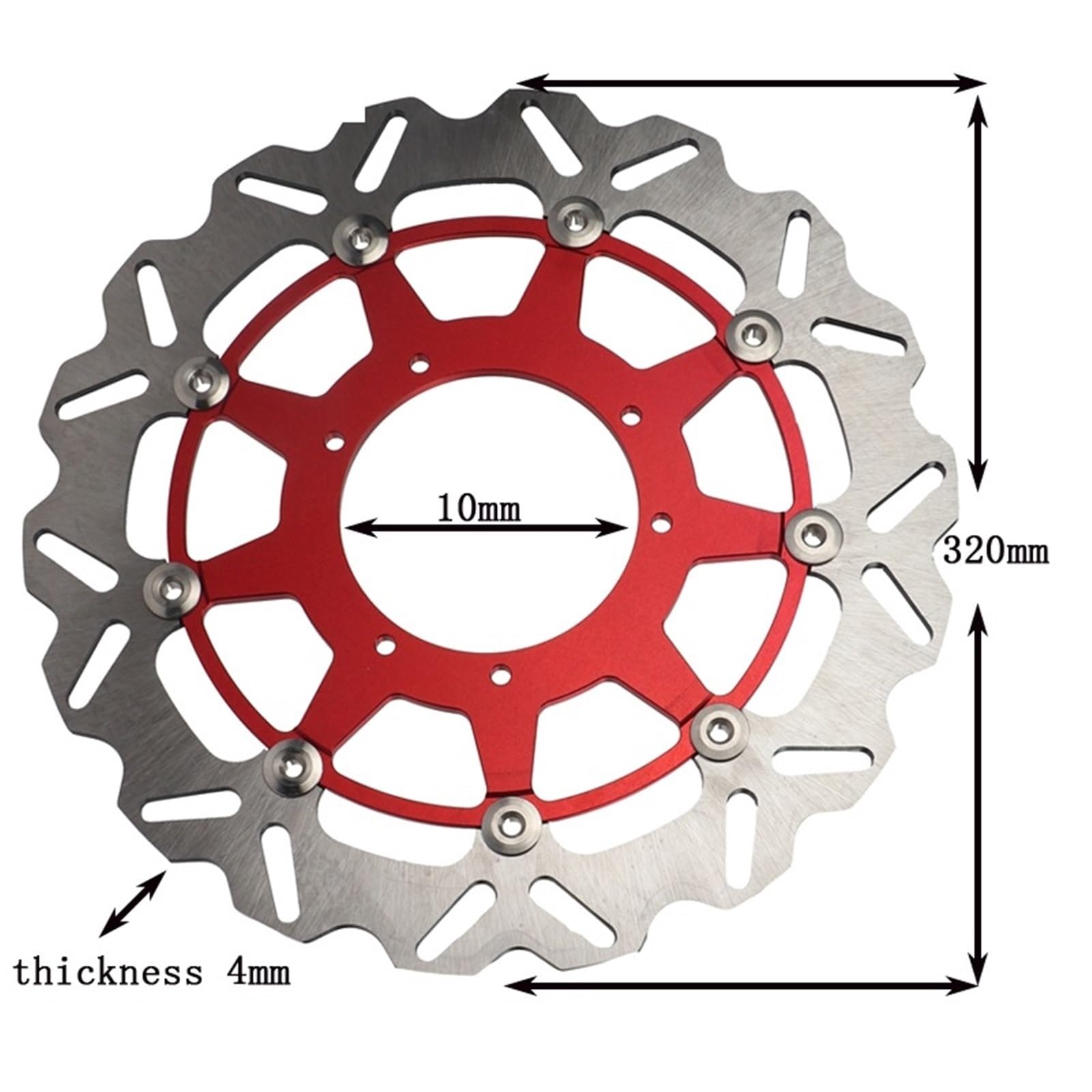 Moto Disque Rotors Rotor De Disque De Frein Flottant AV&Ant De Moto, 320MM, pour CR CRF CR125 CR250 CR500 CRF250R CRF250X CRF450R CRF450X