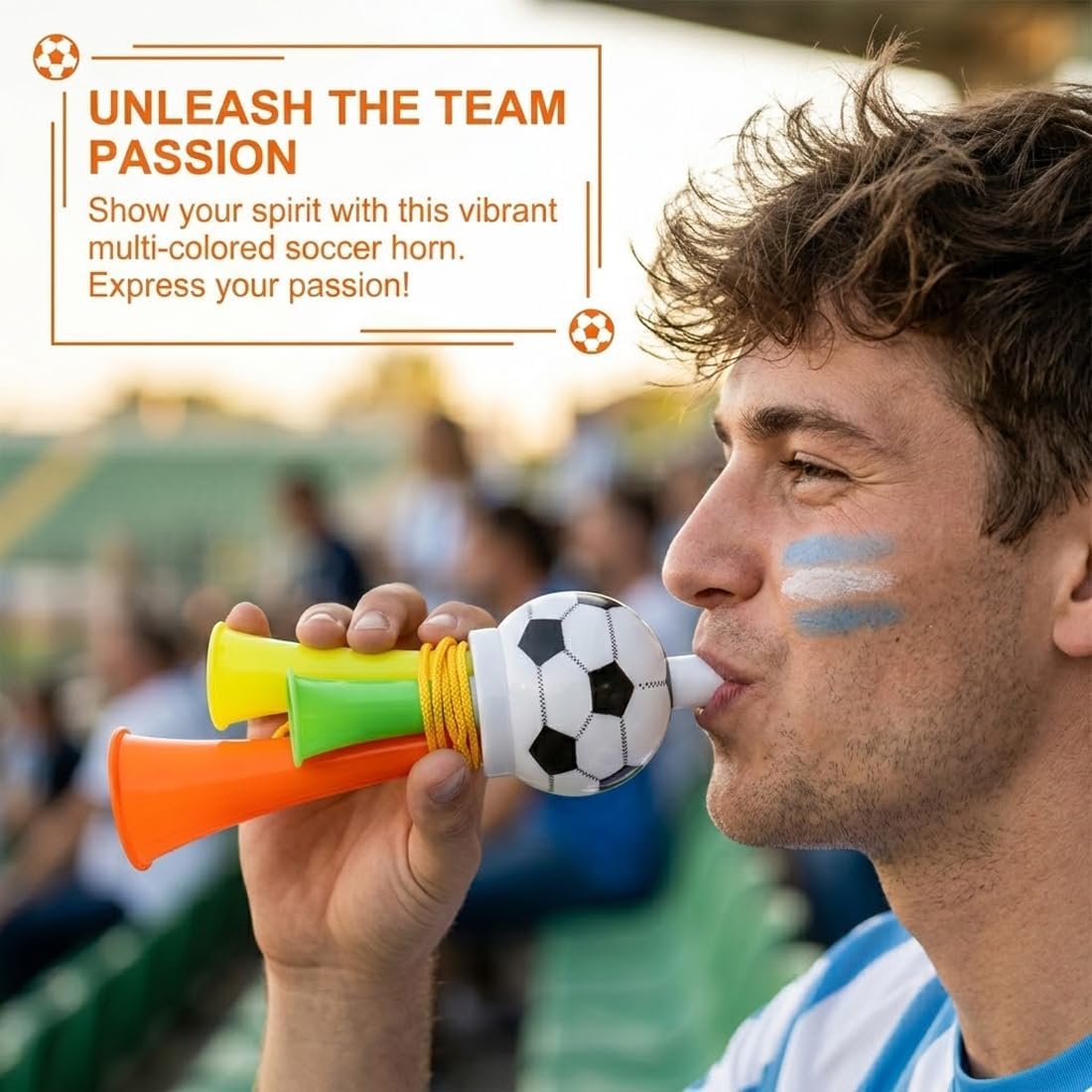 4 Pezzi Set Tromba ad Aria - Vuvuzela Rumorosa per Eventi Sportivi, Canti da Stadio, Feste di Compleanno per Bambini, 13.5 cm