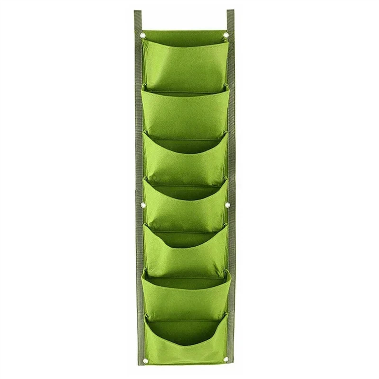 worki ogrodowe 6/7 kieszeni pionowa rosnąca torba do sadzenia filcowy wiszący kwiat pojemnik do uprawy warzyw donica ogrodowa torba ogrodowa(7 Pocket Green)