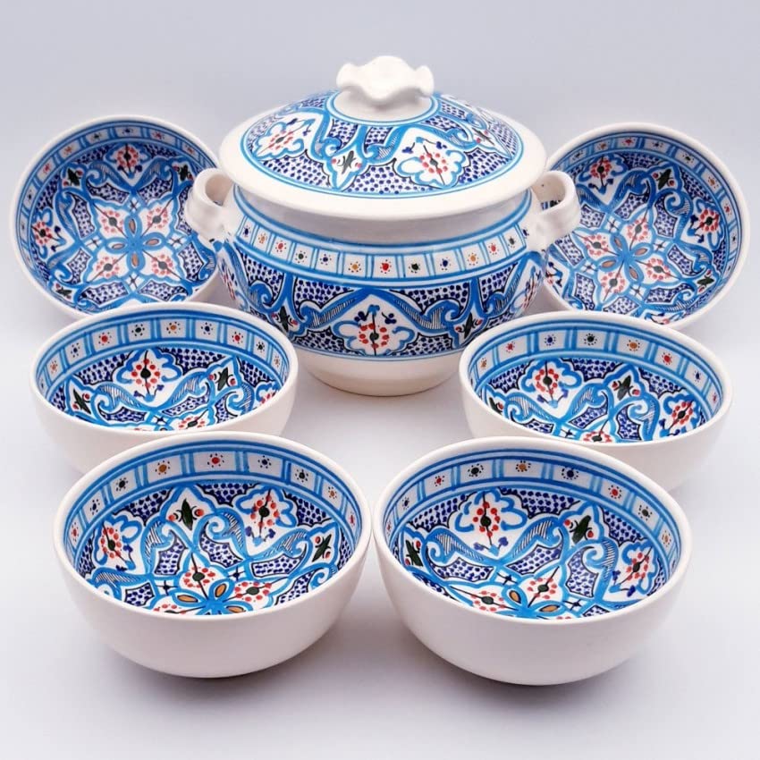 YODECO Service à soupe Marocain Turquoise - 8 pers