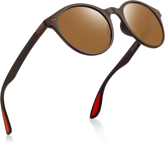 Amazon サングラス レディース 偏光レンズ ミラー 超軽量 Uv400紫外線カット自転車 ドライブ ランニング 釣り 登山 レトロ おしゃれ メガネ拭き ケース付き 2163 褐色 サングラス 通販