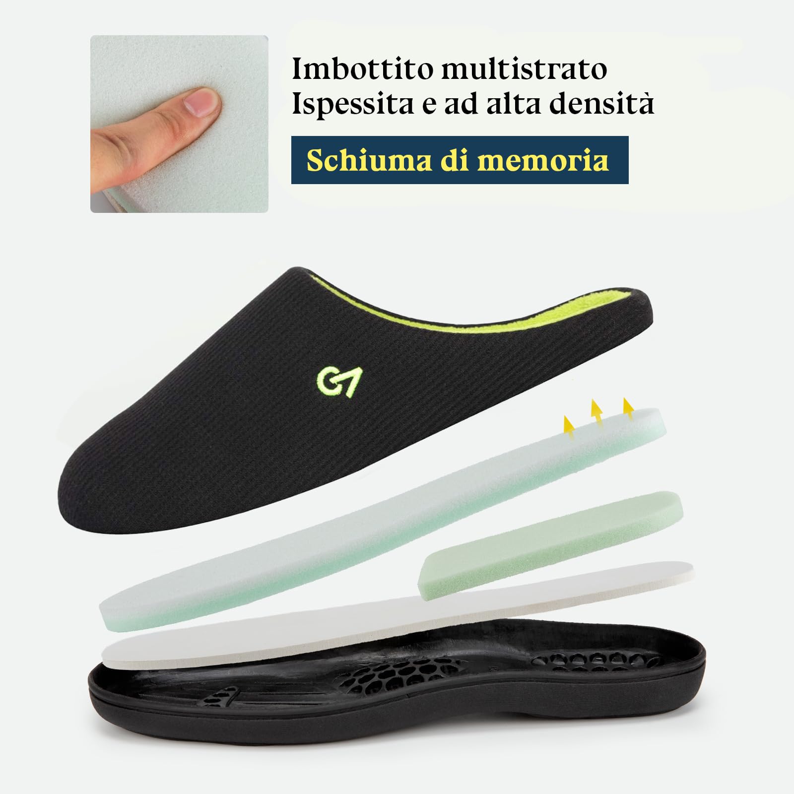 VeraCosy Bicolore Pantofole da Uomo in Memory Foam