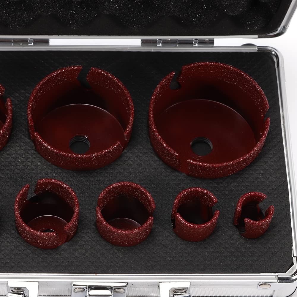 8 x M14 zestaw diamentowych wierteł wiertniczych 20-68 mm, gres, granit, do cięcia na mokro i sucho