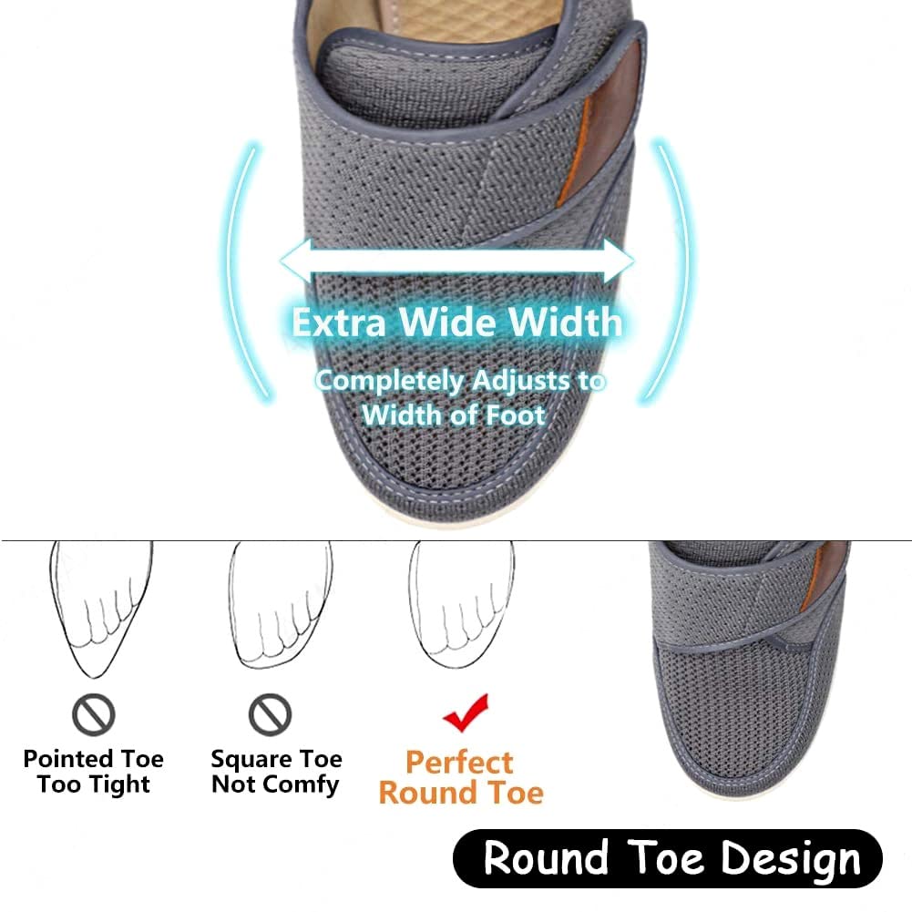Chaussures de Marche de diabète,Chaussures pour Personnes âgées gonflées de Pied de Grande Taille, Chaussures de Sport réglables,Chaussures à Coussin d'air pour diabétiques