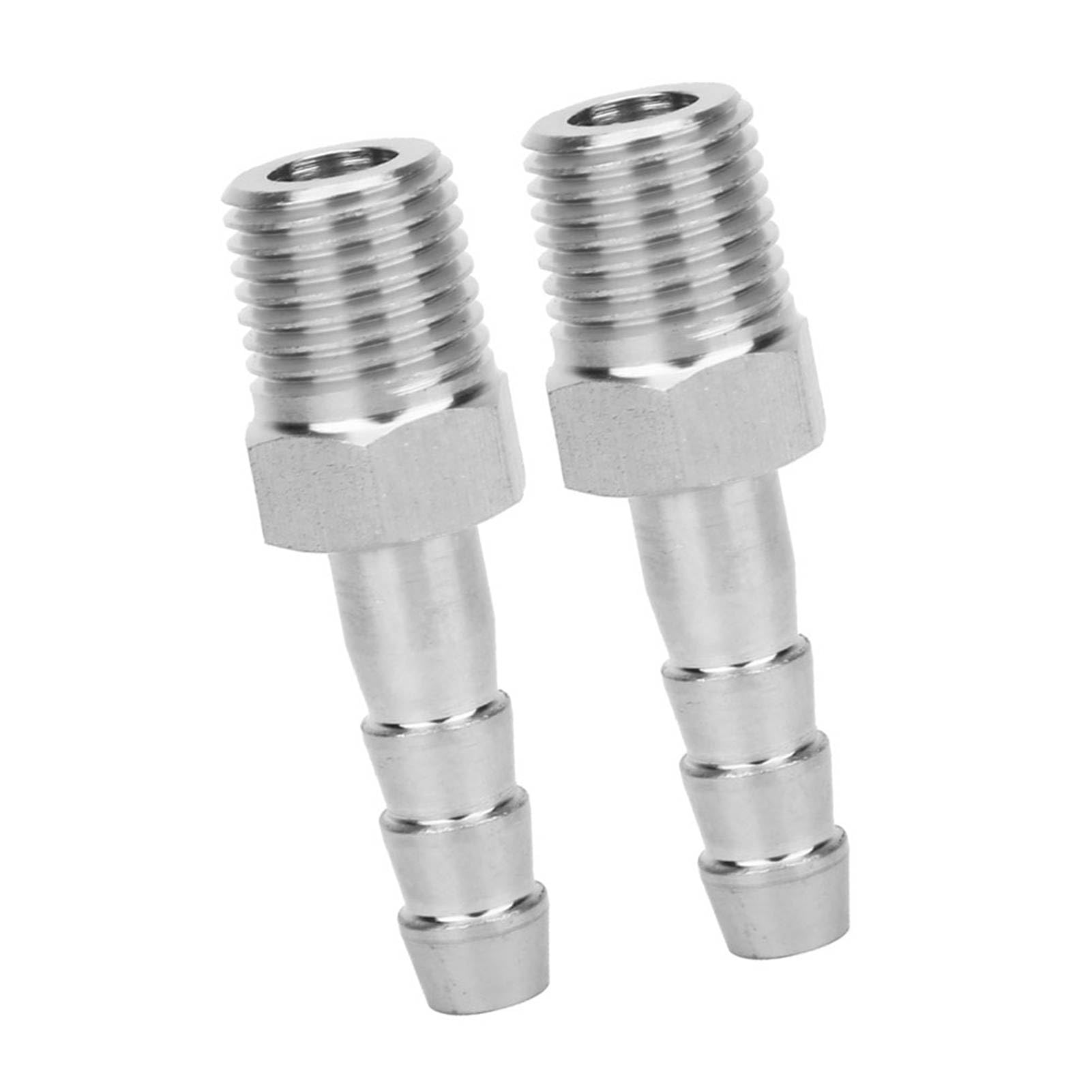Cocoarm Conector Macho BSPT de Acero Inoxidable Conector de Acoplamiento Rápido con Junta de Púas para Equipos Neumáticos Material 304 de 1/4 pulg. Resistencia a Altas Temperaturas (BSPT1/4-8mm)