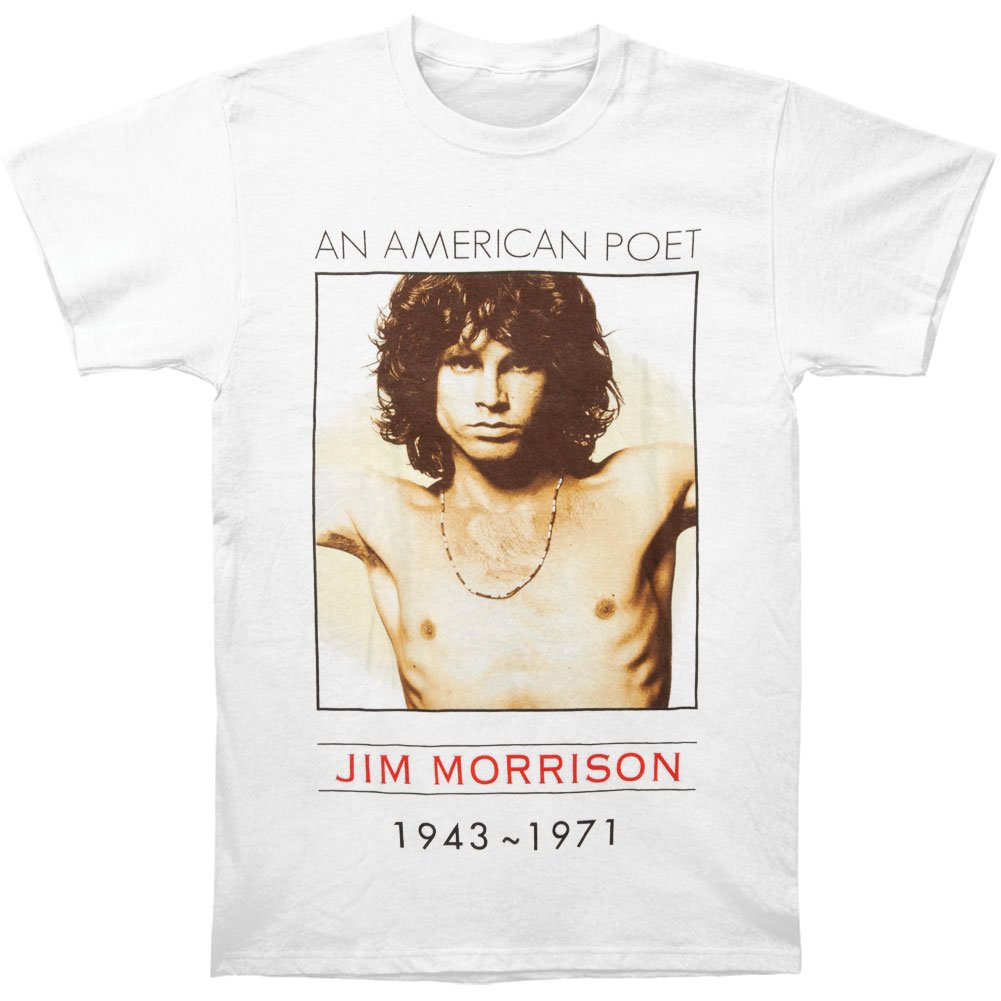 Bravado Men's White The Doors American Poet Short Sleeve T-Shirt, Large