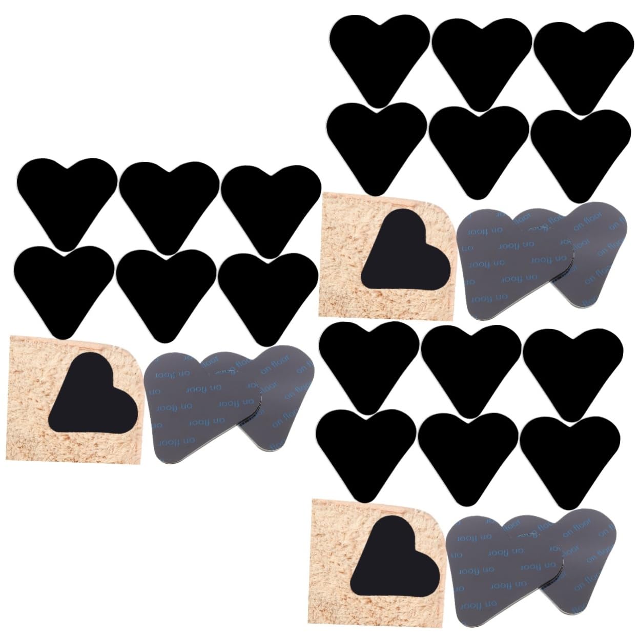 PRETYZOOM 48pièces Adhésives Antidérapantes Forme De Coeur pour Tapis Autocollants De pour Sols Durs Et Carrelages Fixation Facile Et Réutilisable