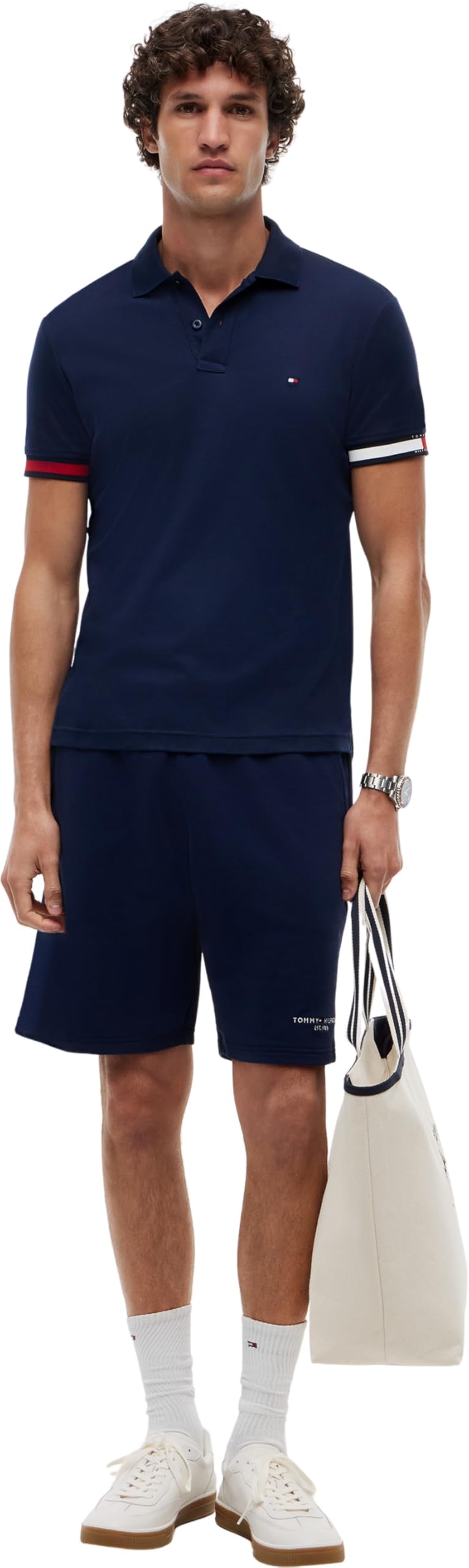 Tommy Hilfiger RWB Cuff Liquid Cotton Slim Polo Mw0mw42743 Polo S/S Homme (Lot de 1)