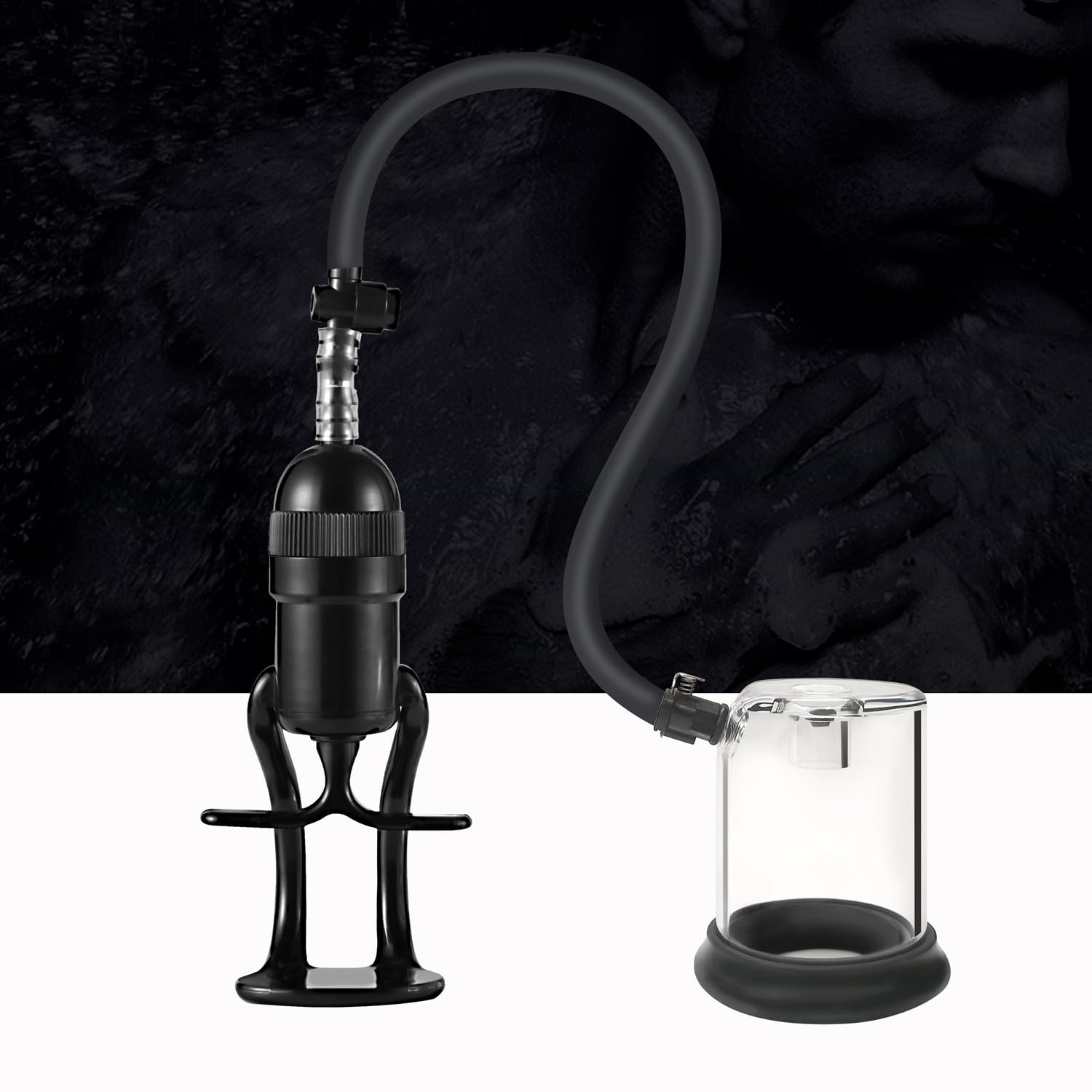 Pompa per pene con manico manuale – Penispumpe a vuoto per uomini, stimolatore glande ed estensore, toy maschile per erezione intensa e piacere prolungato