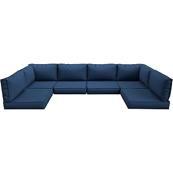UDPATIO Outdoor Replacement Cushions for Patio Furniture, Waterproof Patio Cushion, 14-Piece Outdoor Couch Cushion for 6-Seat Sectional Conversation Sets (Bright Red)