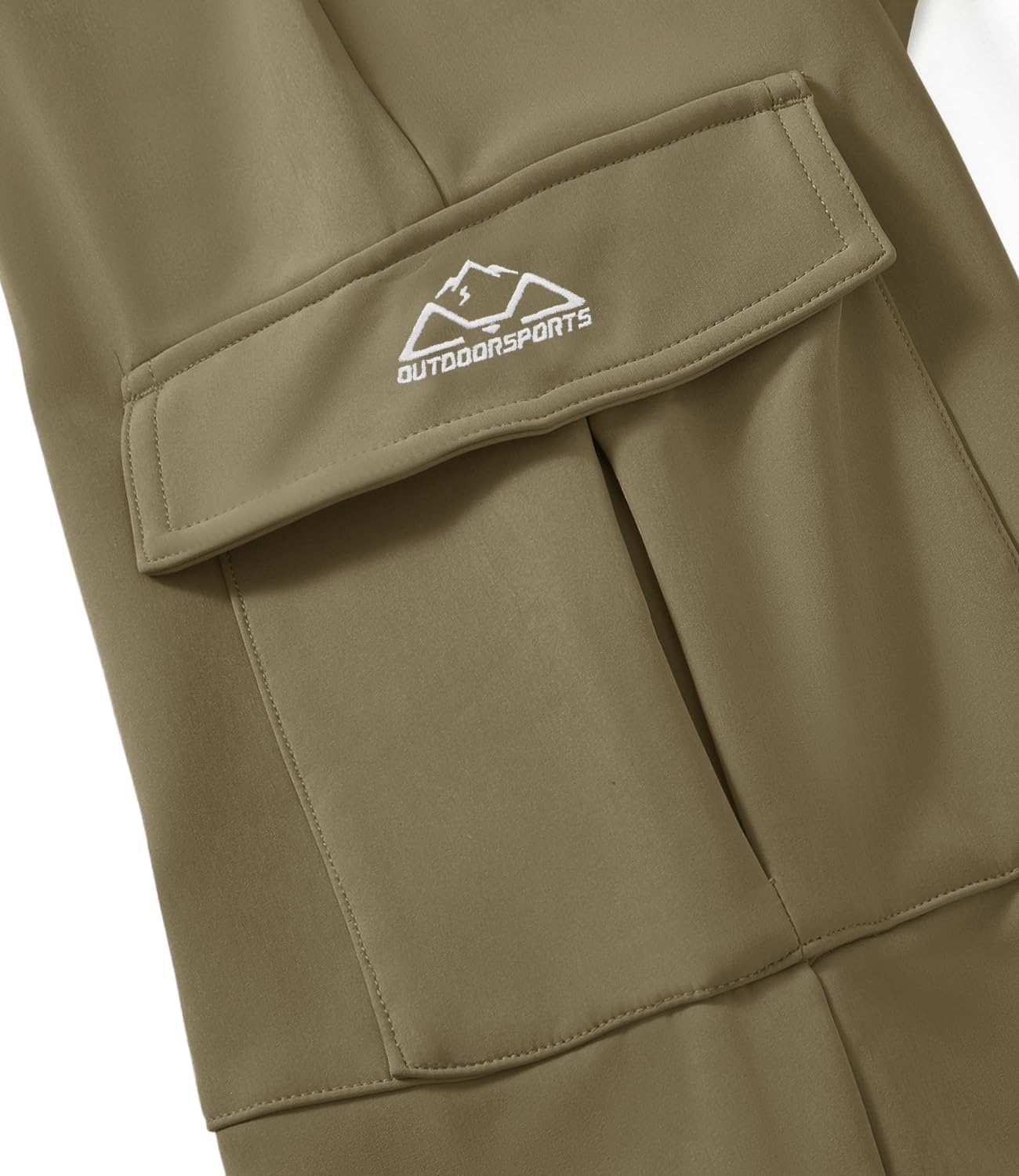 BASUDAM Men's Cargo Work Pants Snow Waterproof Softshell Winter Fleece Lined Insulated Outdoor Mountain with 6 Pockets - Image 5