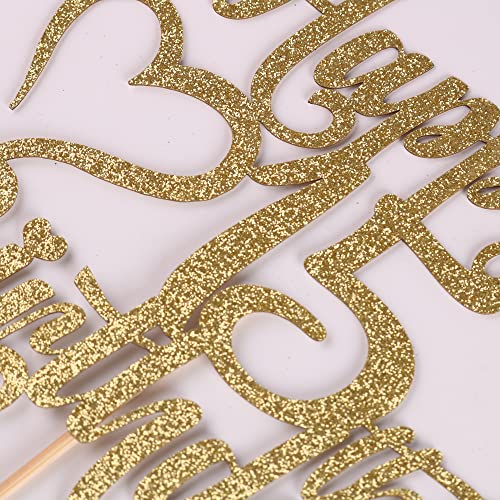 Arokippry Gold Glitter Happy 15Th Birthday Cake Topper - 15 Anniversary/Birthday - Hello 15, Cheers To 15 Years,15 & Fabulous Cake Topper Party Decoration (15Th) #TOP4