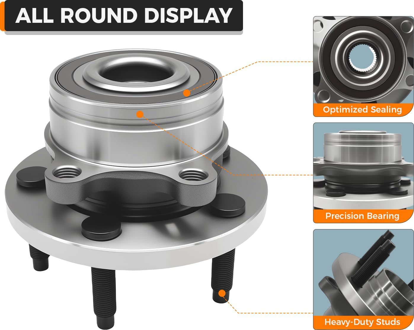 512460 Front or Rear Wheel Hub and Bearing Assembly Fits for Ford Explorer 2011-2018, Police Interceptor Utility 2013-2019, 5 Lug