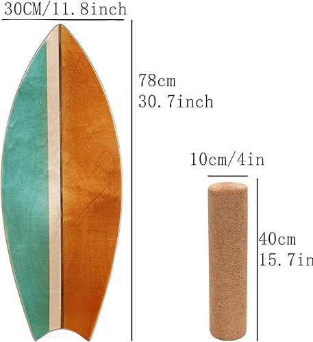 Miniatura 8 de Tabla de equilibrio para interiores, estilo surf, fitness en casa con rueda para ejercicio, entrenamiento atlético y deportes de tabla, divertido