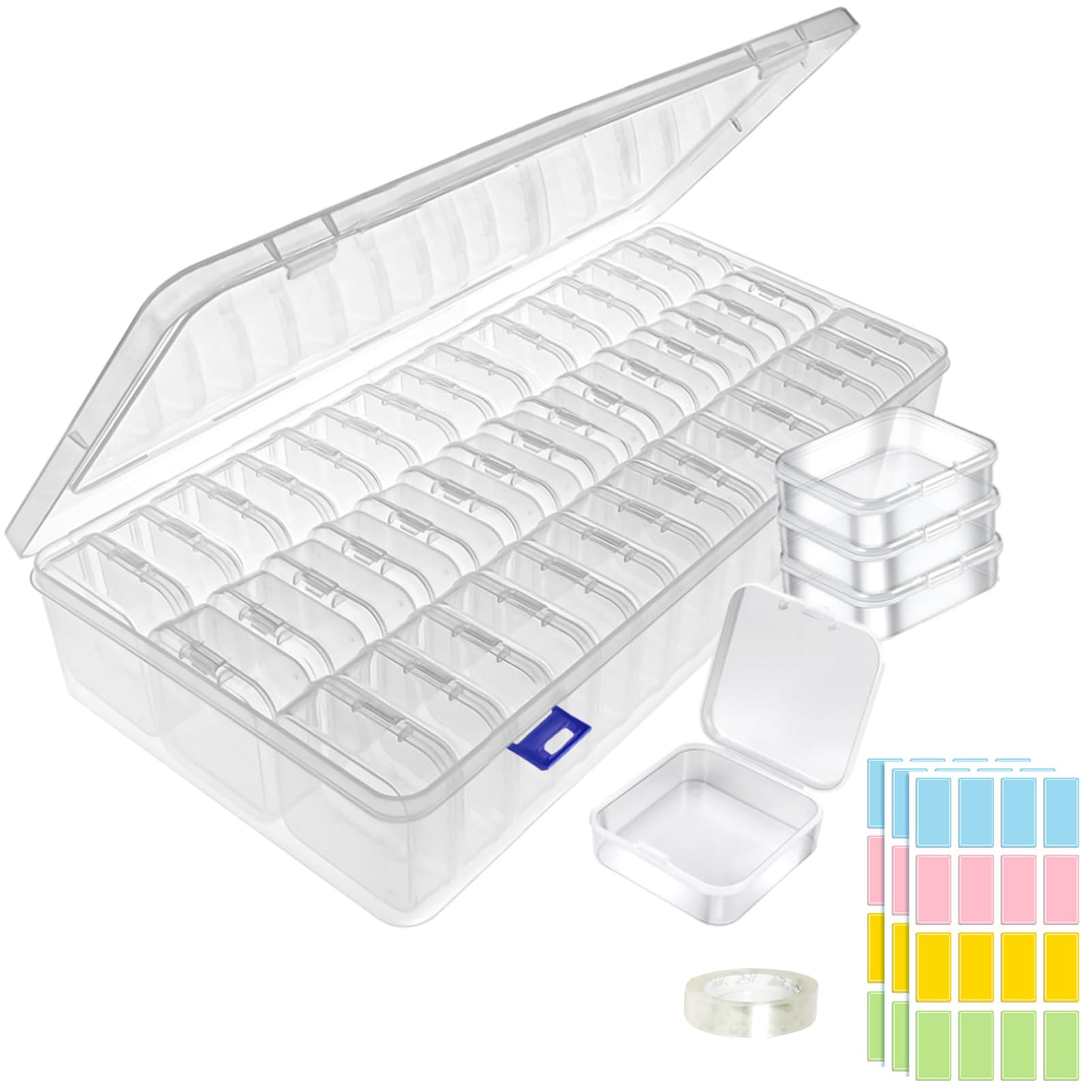 Bead Organizer, 45PCS Bead Organizers and Storage Boxes, Small Clear Plastic Bead Storage Containers, Small Plastic Containers with Lids for Store Beads, Handicrafts, Jewelry, Buttons, Pins and Coins