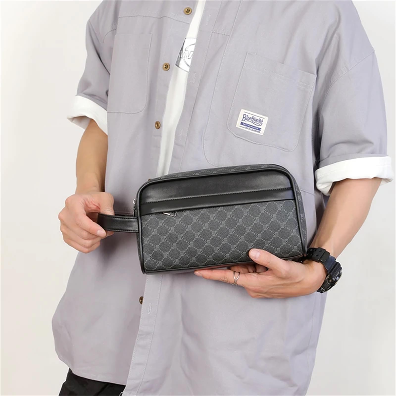 Pochette Uomo Borsa da uomo Pochette in pelle di marca lavoro classica for telefono Bolsos