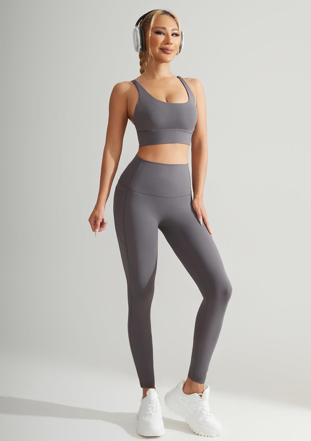 High Waisted 7/8 Leggings with Pockets, No Front Seam Buttery Soft Tummy Control Workout Yoga Pants for Women 25" - Image 5