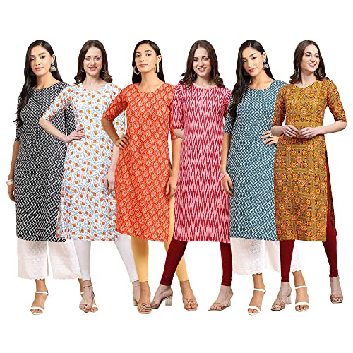 Image of Pinkmint Women's Crepe Digital Print Straight Kurta