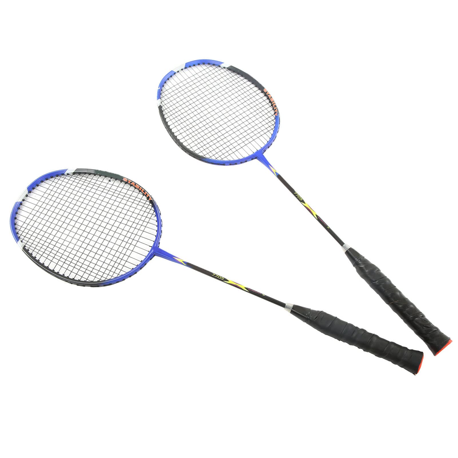 Racchette da badminton in lega di carbonio, ultra leggere, potenti, per allenamento, competizione, 2 pezzi, blu, per appassionati di sport