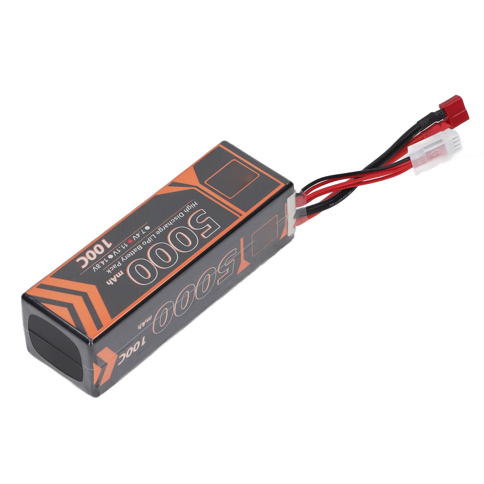 Batteria LiPo RC a Scarica Elevata da 5000 MAh per Quadricotteri FPV Racing, Batteria LiPo 3S da 11,1 V per Slash VXL E Maxx, Accessorio Spina a Forma di T Rossa