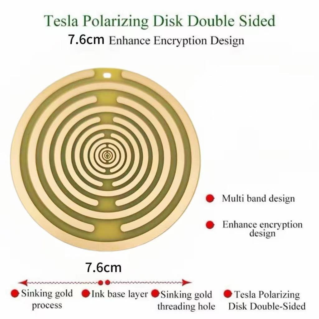 Lot de 5 disques d'énergie de polarisation Lakhovsky MWO EMFS 7,6 cm Oscillateur multi-ondes Bobine d'énergie de l'eau et équilibrage harmonique - Inspiré par Georges Lakhovsky Jaune doré
