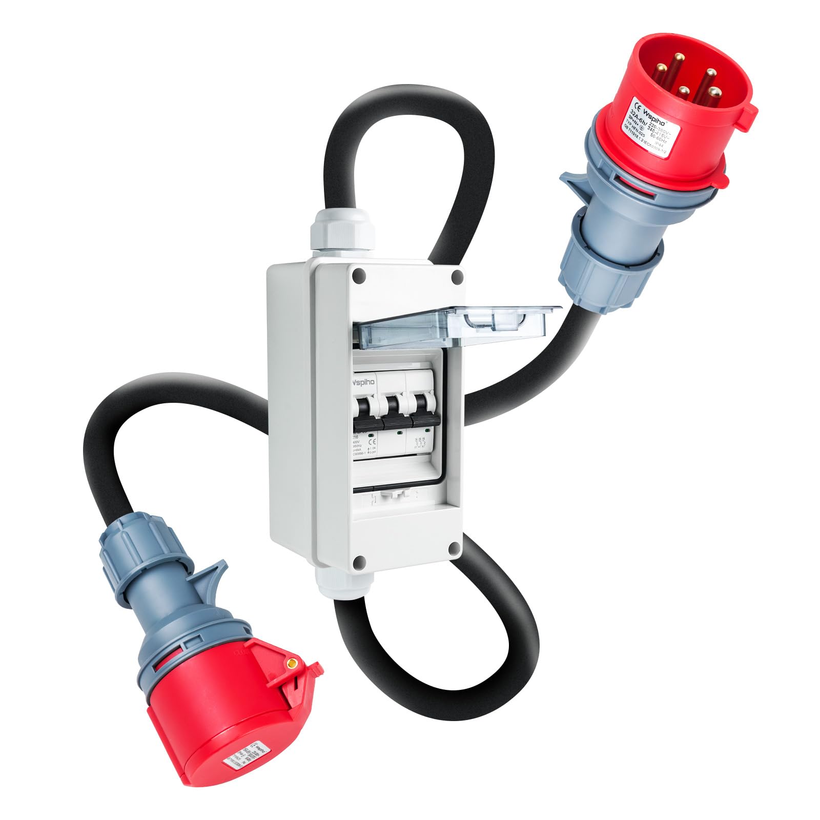 ZHEHNSA Sterke stroomadapter 32 A naar 16 A X2 met