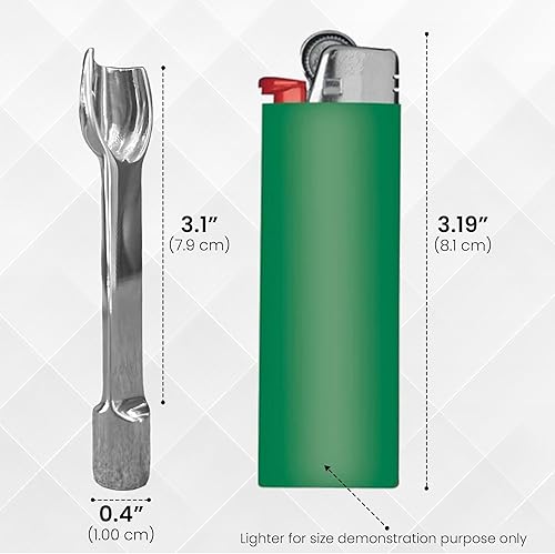 Miniatura 7 de Mini cuchara de acero inoxidable y herramienta de apisonamiento para hierbas secas, especias, polvo, sal y purpurina Brocoli