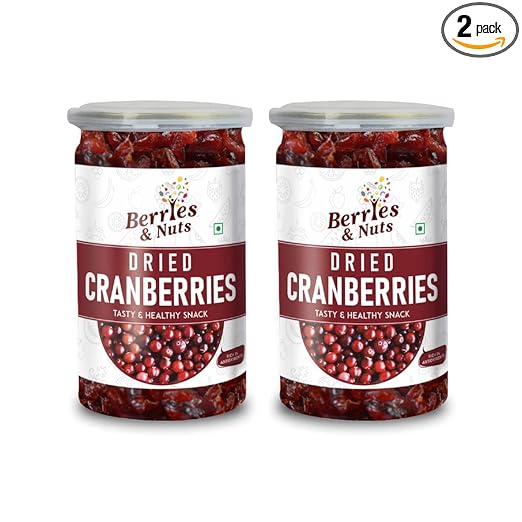Premium Whole Dried Cranberries | Antioxidant Rich, Immunity Booster | 400 Grams | 2 Bottle of 200 Grams