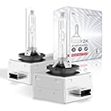 Sinoparcel D1S/D1R Xenon HID Headlight Bulbs - 6000K 35W High Low Beam 66144 66140 85140 85415 Replacement Lights,Pack of 2