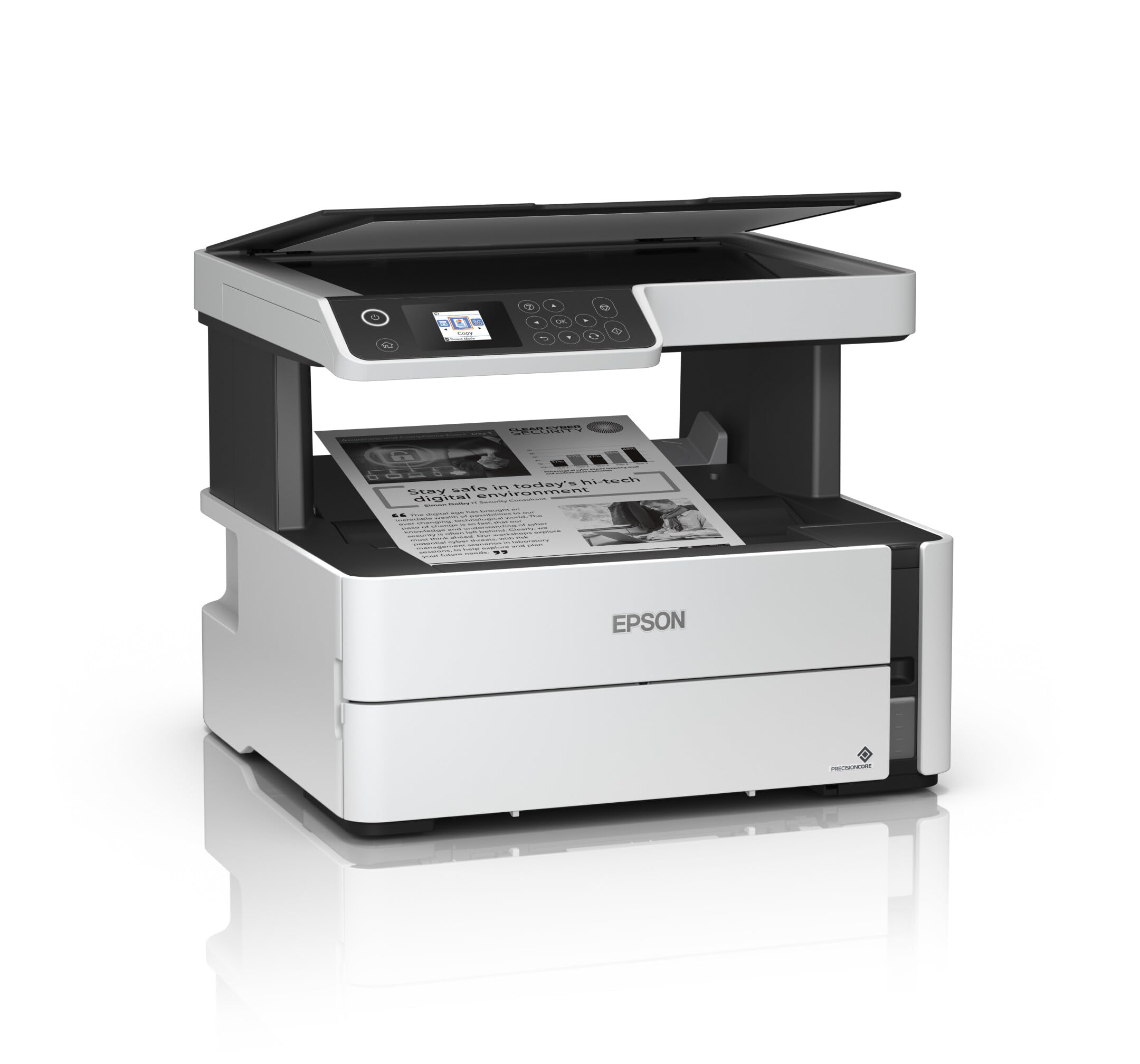 Epson EcoTank ET-M2170 Inyección de tinta 39 ppm A4 Wifi - Impresora multifunción (Inyección de tinta, Impresión en blanco y negro, 250 hojas, A4, Impresión directa, Negro, Gris, Blanco)