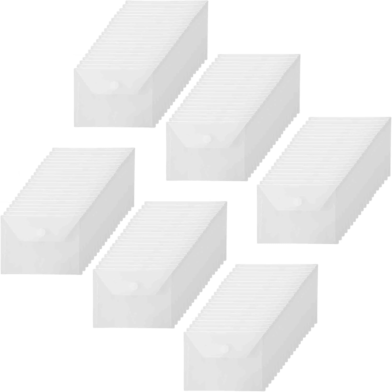 4x6 Plastic Envelopes Hook Loop Closure Coupon Receipt Storage Holder 120 Pack