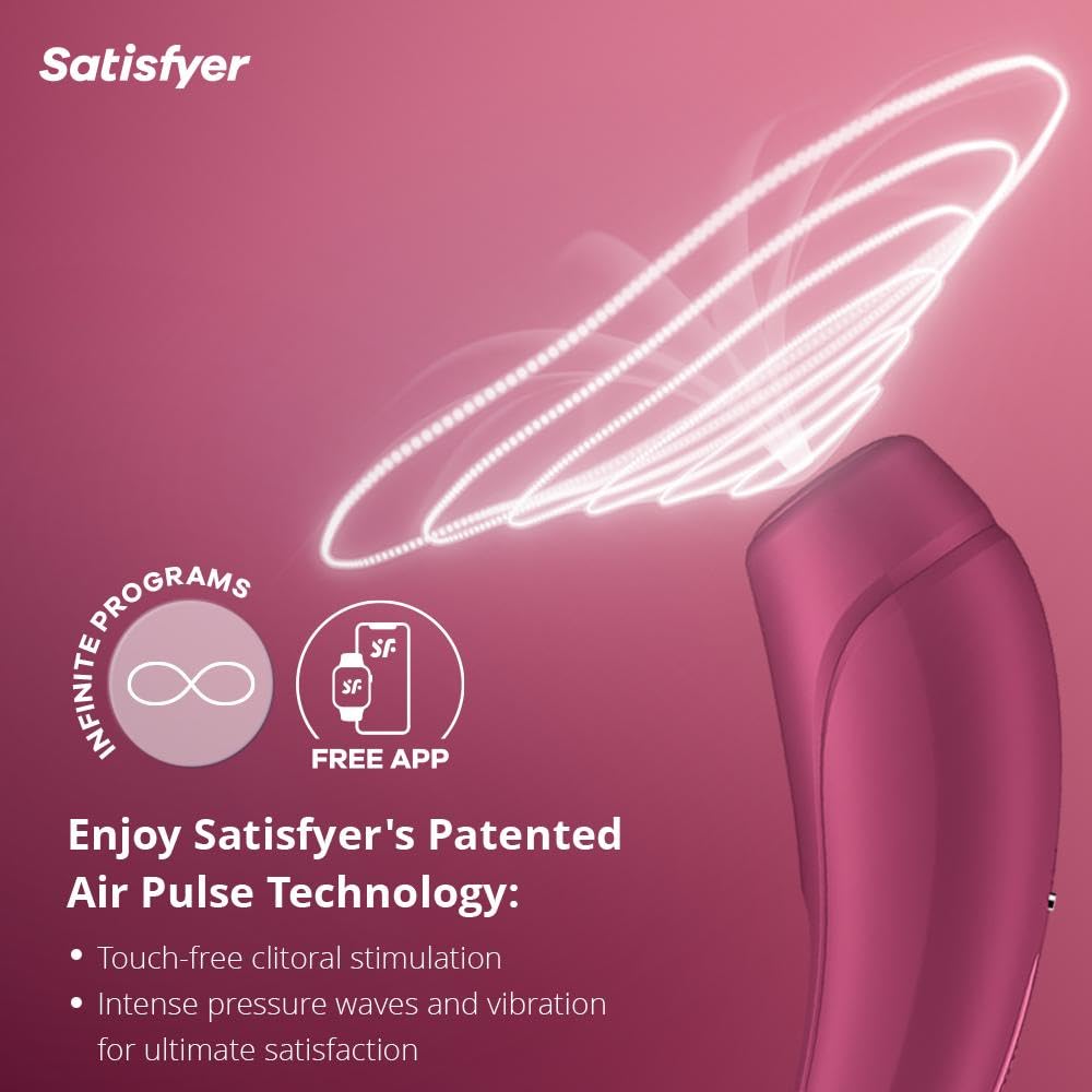 Satisfyer Curvy 1 Connect App Sex Toys Donne | Stimolazione Clitoridea | Massaggiatore vibrante potente e silenzioso | Vibratori ricaricabile | Sex Toy Rosso Bordeaux
