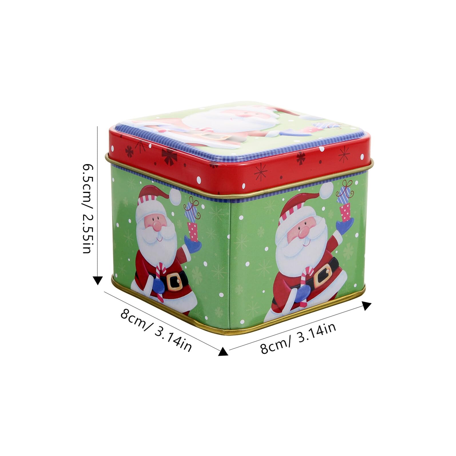 NUOBESTY Set da 6 Barattoli di Natale in Metallo Scatole per Biscotti e Caramelle Natalizie Contenitori Metallici Resistenti per Dolcetti Confezione Regalo Portatile per Feste di Natale