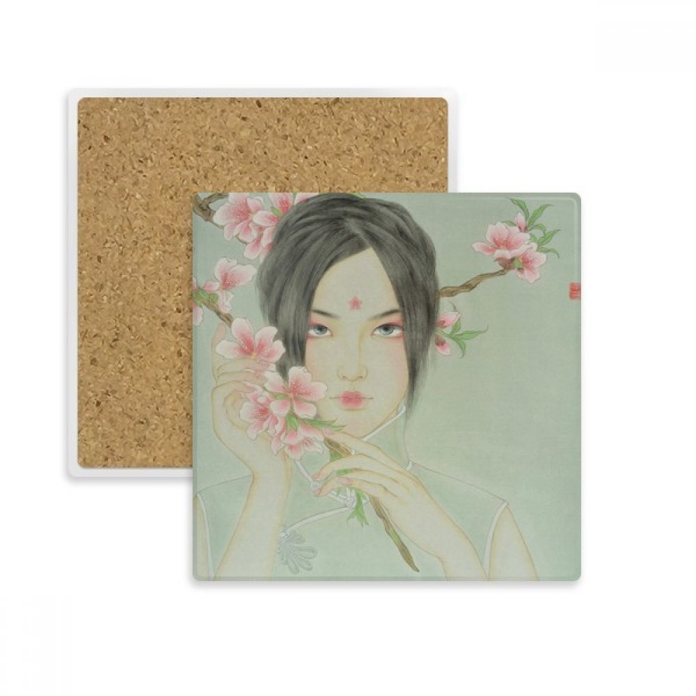 Chinois coaster tasse porte absorbant pierre multicolore pour verres