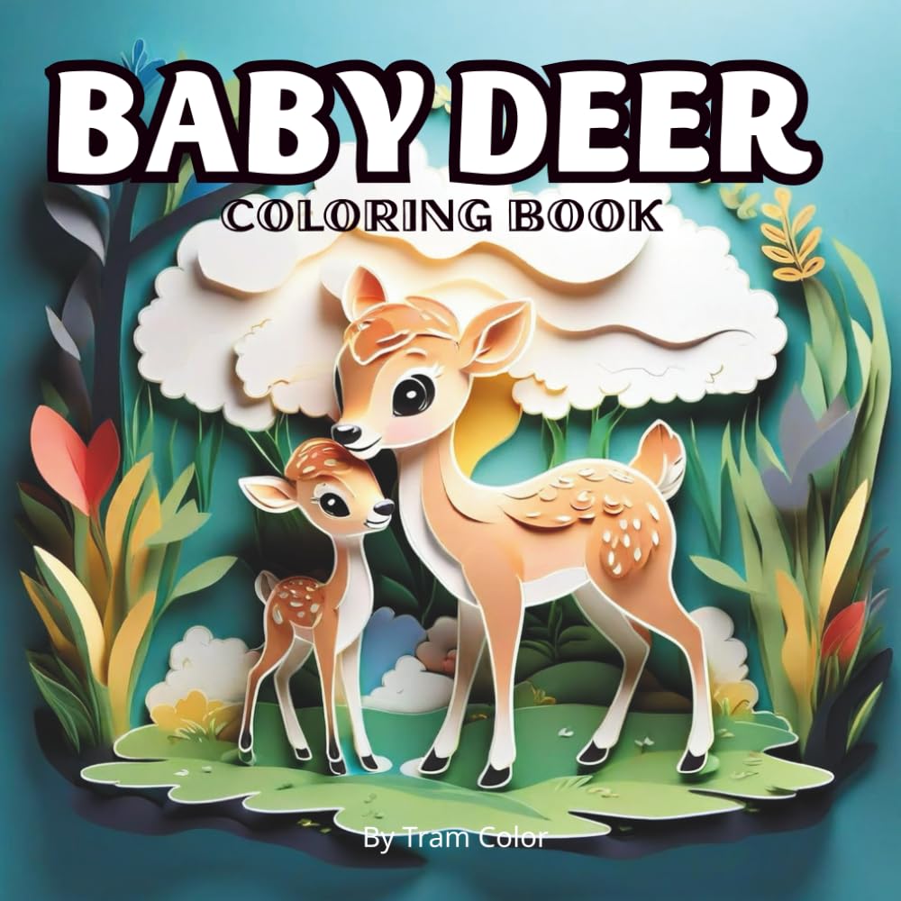 Baby deer Coloring Book: Cute and Gentle Fawn Designs for Fun and Relaxing Coloring