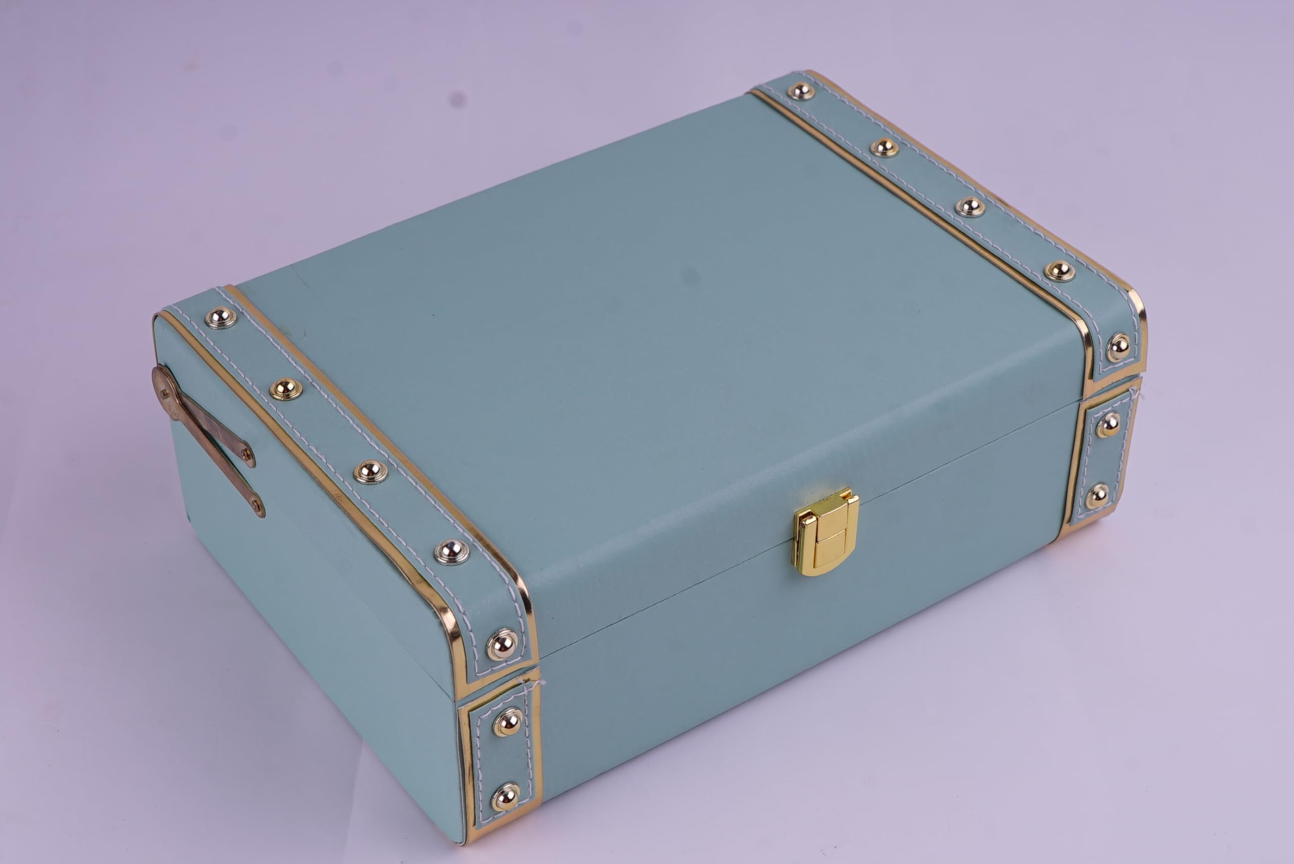 Each and Everything Classic Storage Trunk Box for Gift Packaging from the soul | Decorative MDF & PU Leather Box | 10x7x3.5 Inches | Showpiece | Tarrot | Multipurpose Vanity Box (Sea Green)-image-30
