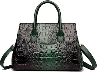 Women Satchel Bag PU Leather Crocodile-Embossed Pattern With Top Handle Shoulder Bags Handbags Fashion Purses Totes