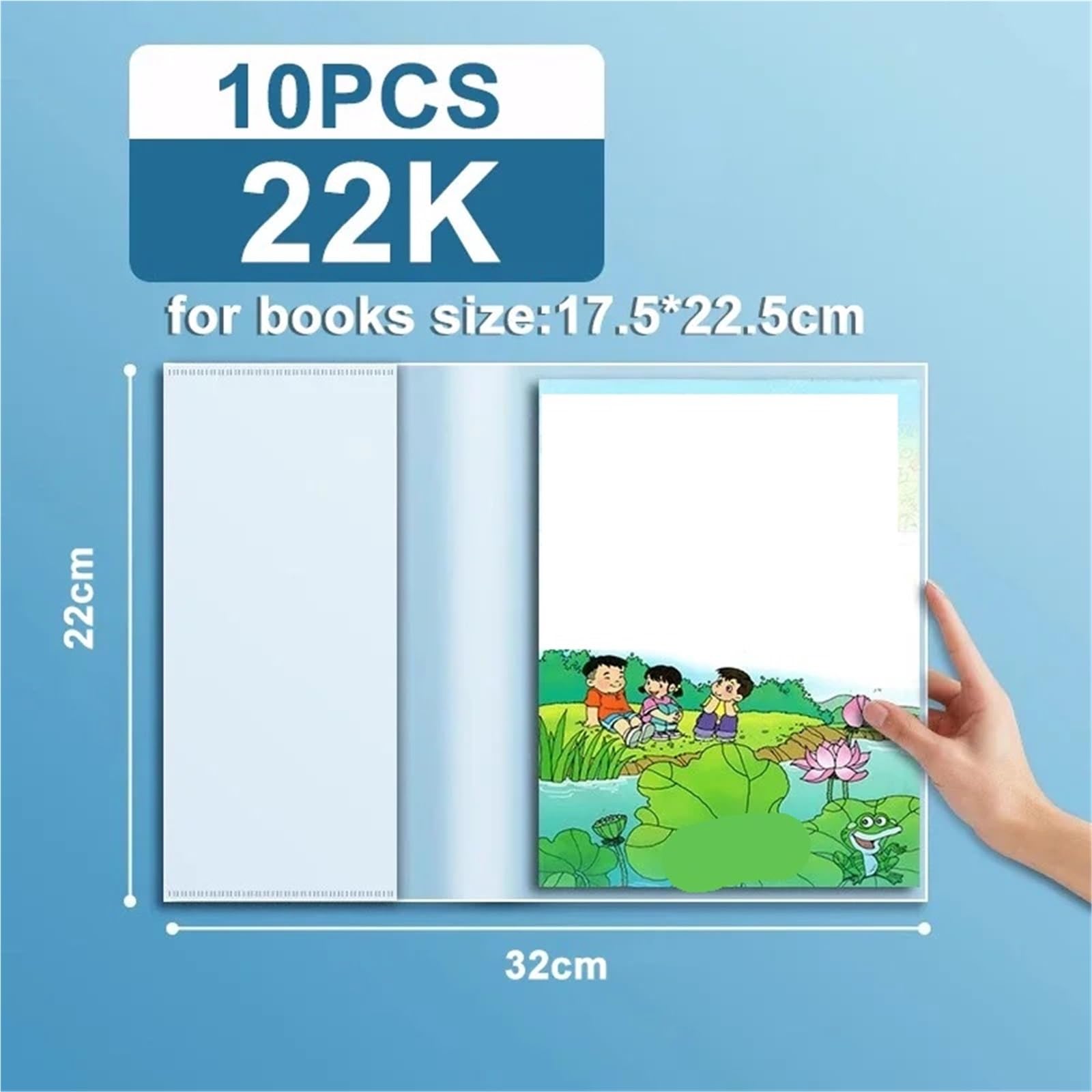 Przezroczysty folder z tworzywa sztucznego, 10 szt. Okładek na książki Materiały eksploatacyjne Skórka Podręczniki studenckie Zeszyty A4 16K 22K(22K)