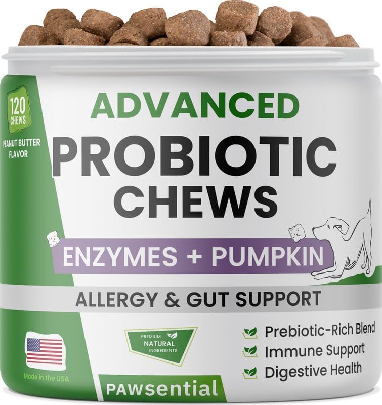 Dog Probiotic Chews with Enzymes, Probiotics, and