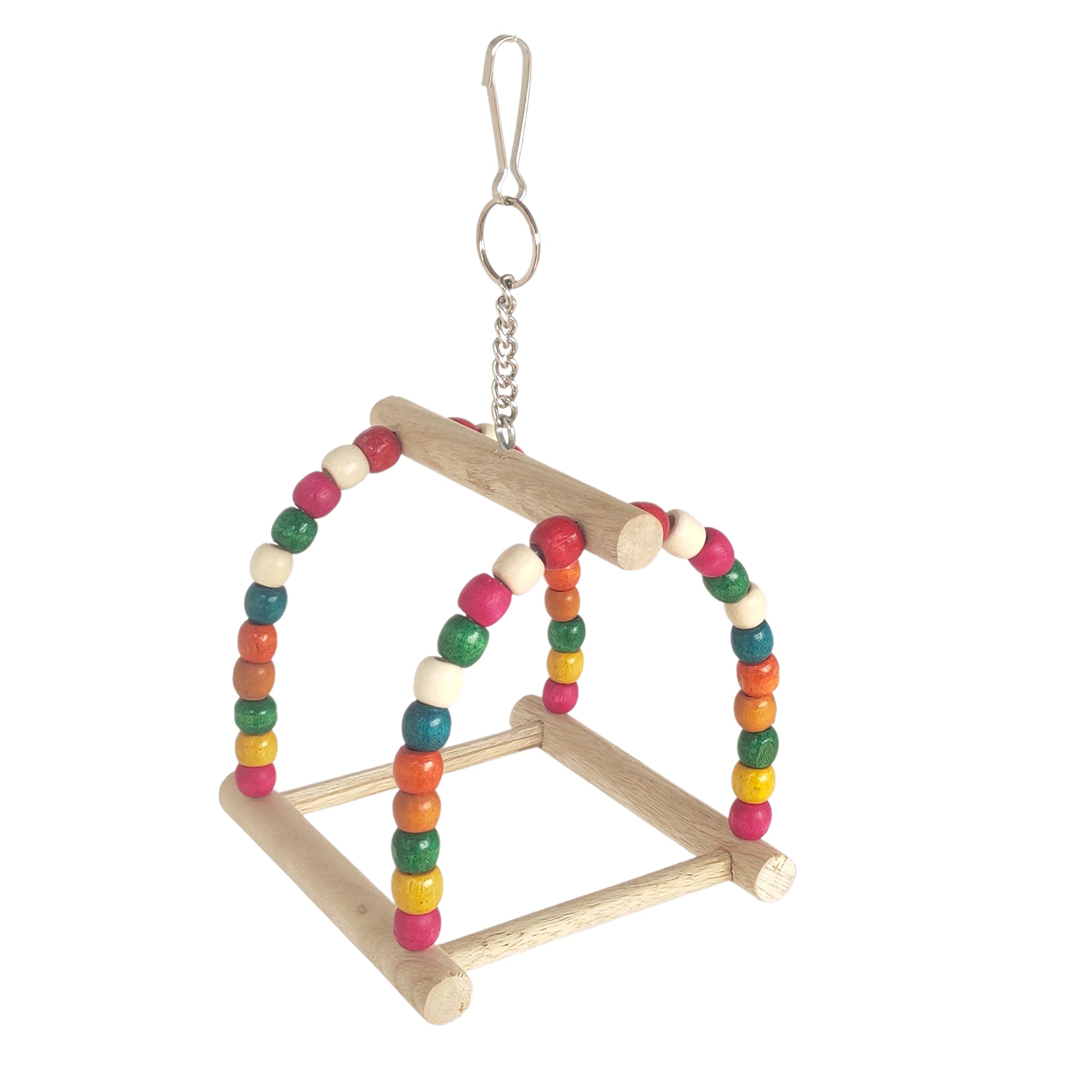 KSK Parrot Cage Hammock Swing 10" Colourfull Wooden Beeds Swing for Parrot Parakeet Budgie Cockatiel Cage with Metal Chain and Clasp (1 Pack) (B09X6LFR3N) Amazon Price History, Amazon Price Tracker