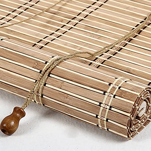 JIAOLUN123 Store Bateau en Bambou Rideau en Bambou Store à Rouleau en Bois Protection Solaire et Brise-Vue Store Enrouleur à Traction latérale pour fenêtres et Portes,Personnalisable (50 x 120 cm)