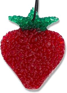 Strawberry Leather, Lone Star Candles & More's Premium Strongly Scented Freshies, Genuine Leather Aroma with Sweet & Juicy Strawberries, Car & Air Freshener, USA & Texas Made, Strawberry 1-Pack